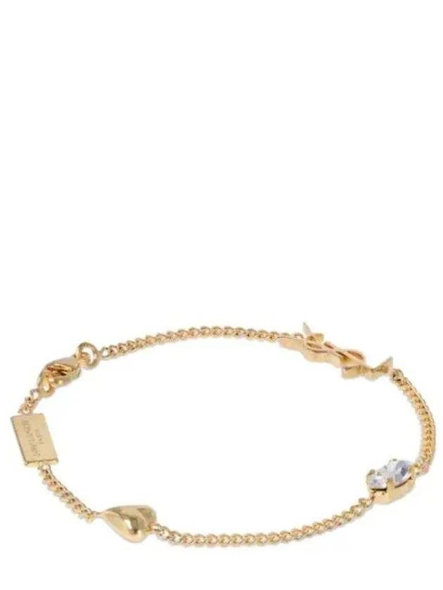 Luxury Saint Laurent Trending 2025 Opyum Heart Chain Bracelet Gold