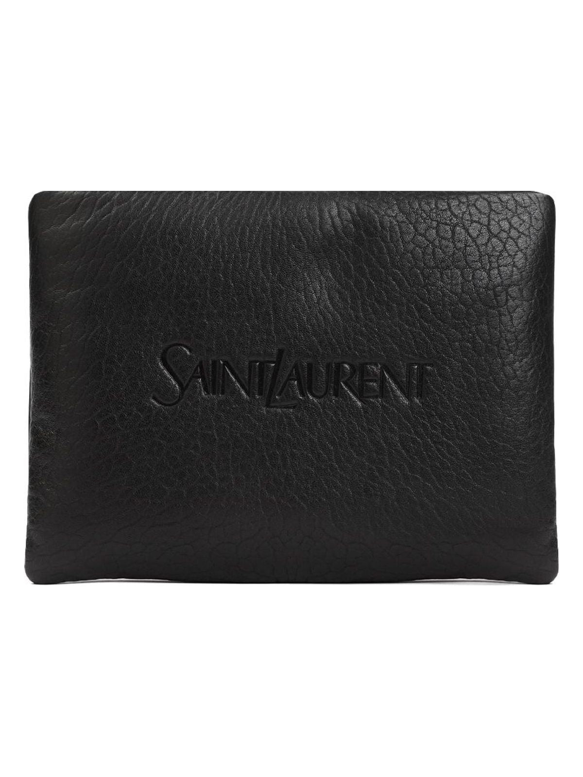 Luxury Saint Laurent Trending 2025 Men's Large Puffy Pouch in Black | Size UNICA | 779512AADBZ