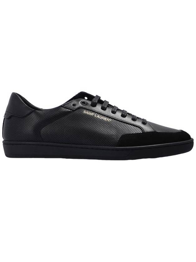 Luxury Saint Laurent Trending 2025 Court Classic Perforated Leather Low Top Sneakers Black