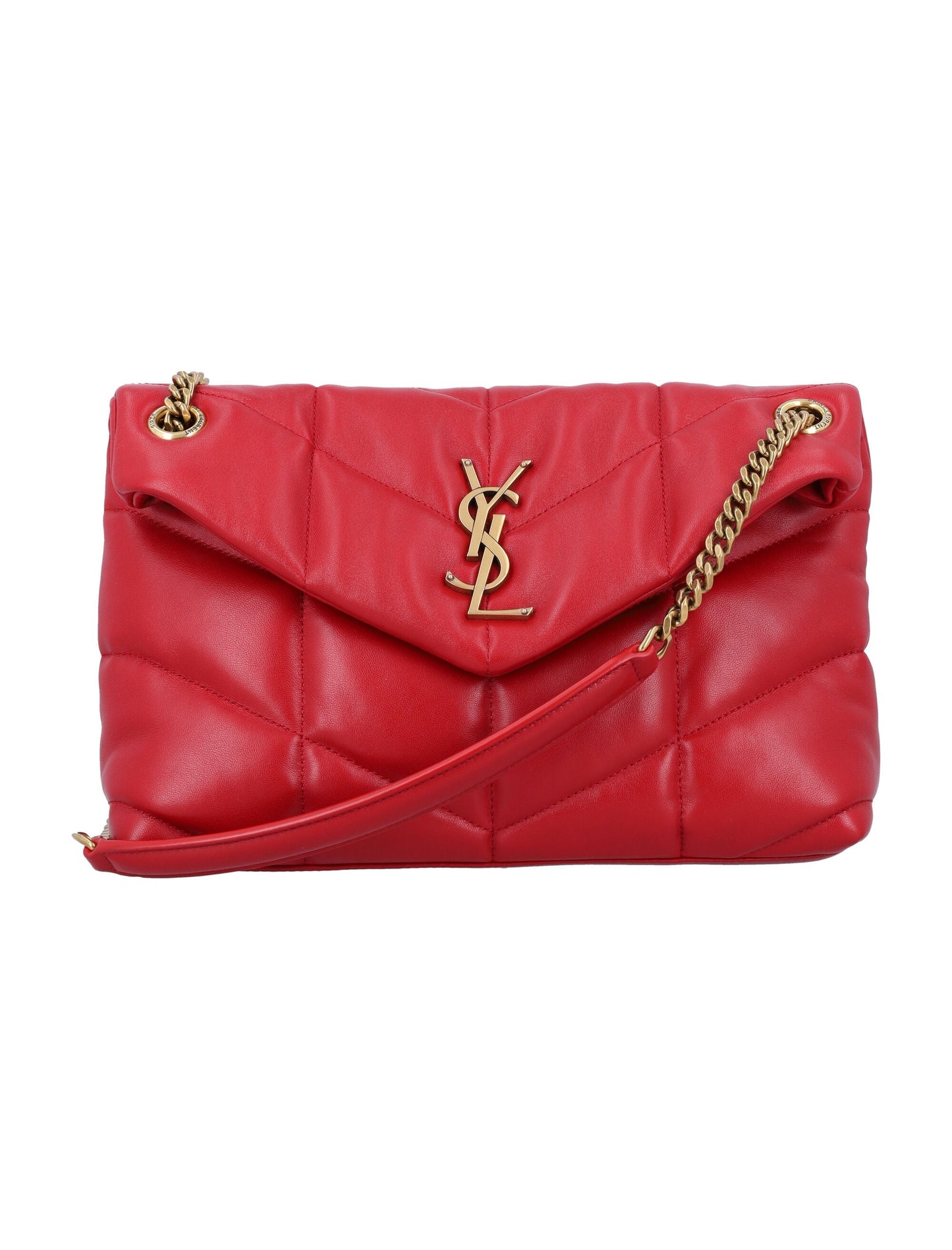Luxury Saint Laurent Trending 2025 Women's Loulor Small Puffer Bag in Red Danger | 24A5774761EL07 Color 6937
