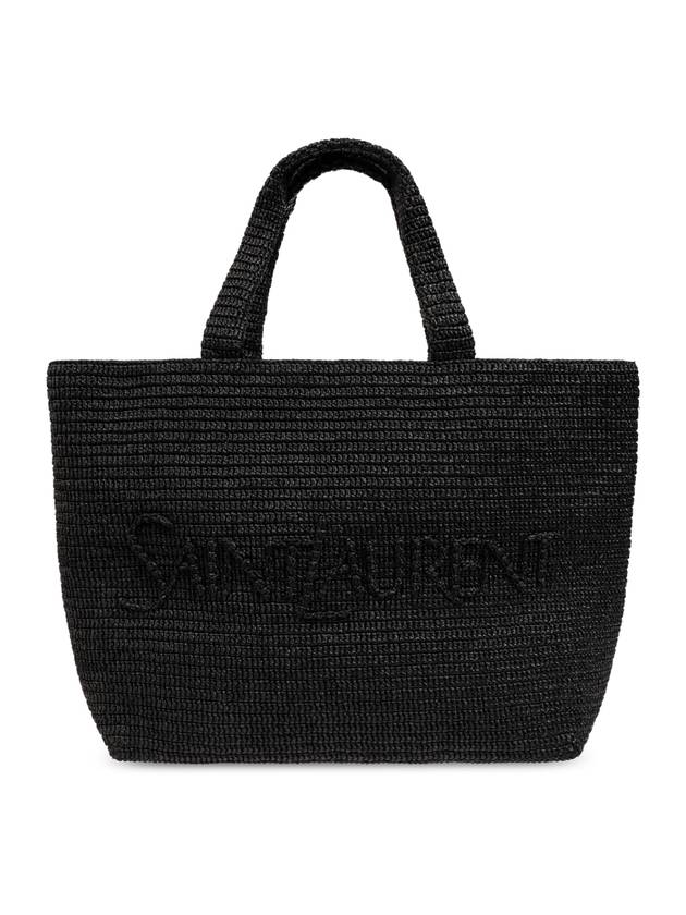 Luxury Saint Laurent Trending 2025 Raffia Tote Bag Black