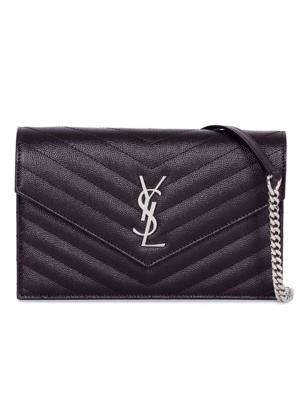 Luxury Saint Laurent Trending 2025 Monogram Matelasse Envelope Chain Cross Bag Dark Brown