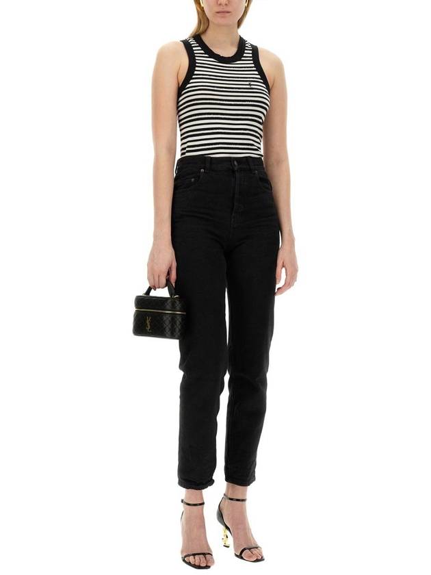 Luxury Saint Laurent Trending 2025 Vanessa Denim Straight Jeans Black