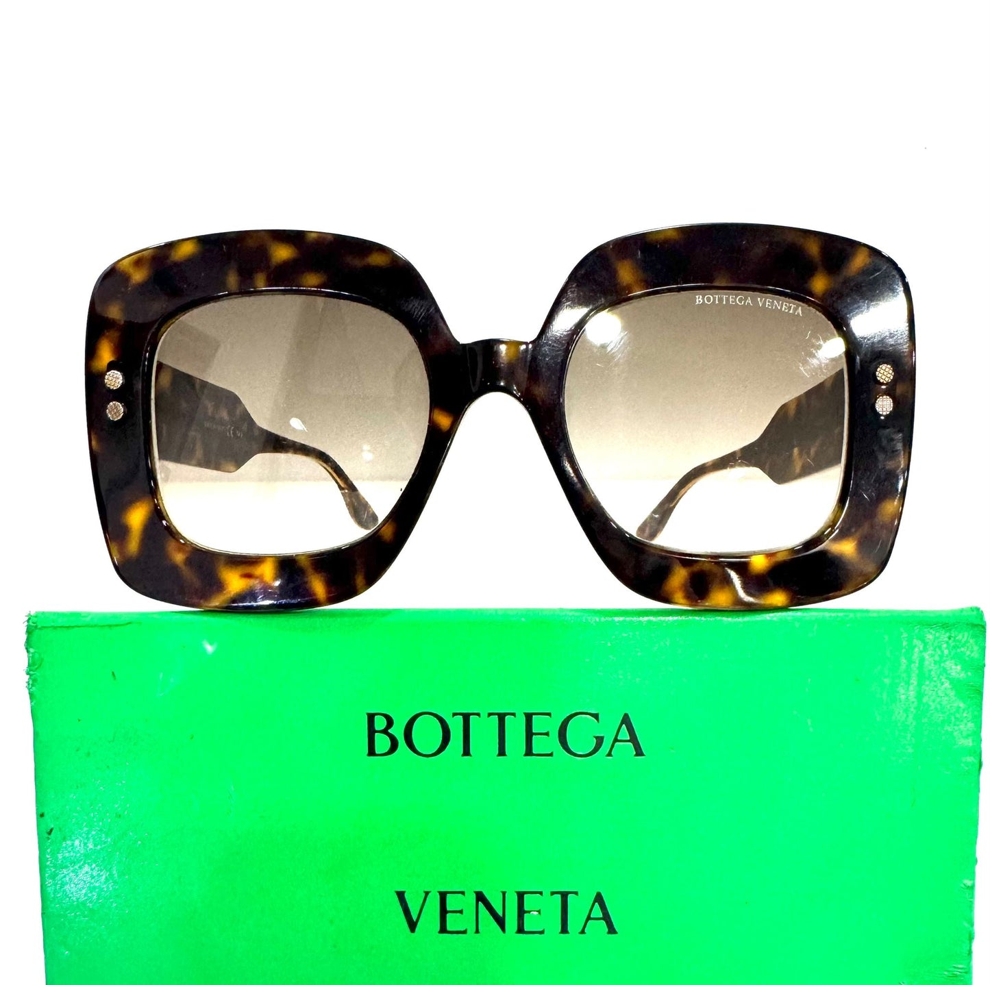 BOTTEGA VENETA WOMEN'S TORTOISE OVERSIZED SUNGLASSES