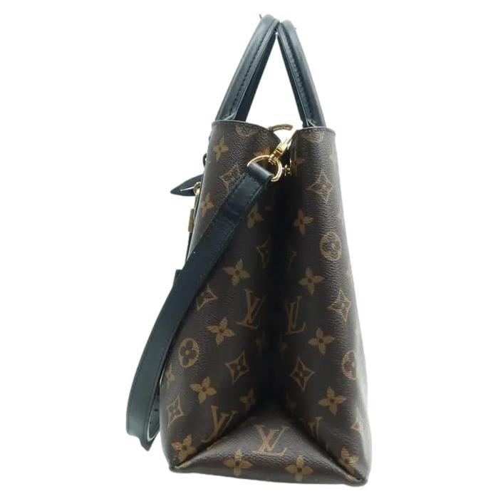 LOUIS VUITTON Flower Zipped Monogram Canvas Tote Bag Brown