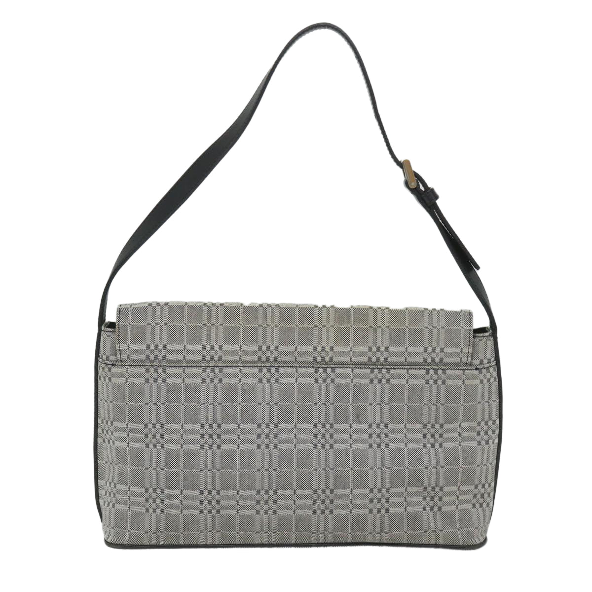 Luxury Burberry Shoulder Bag Canvas Gray Auth bs9261