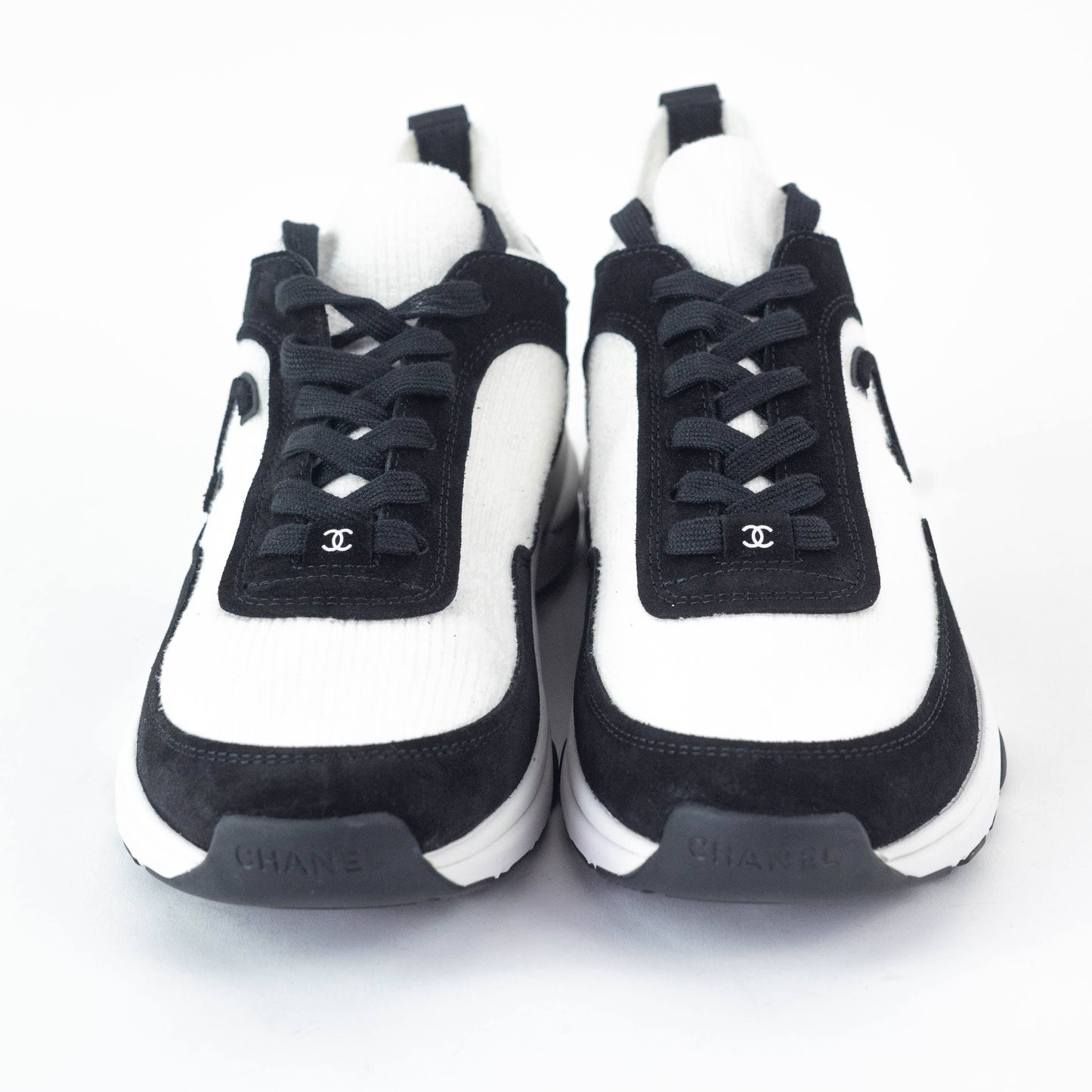 Chanel Suede Calfskin and Fabric Sneakers
