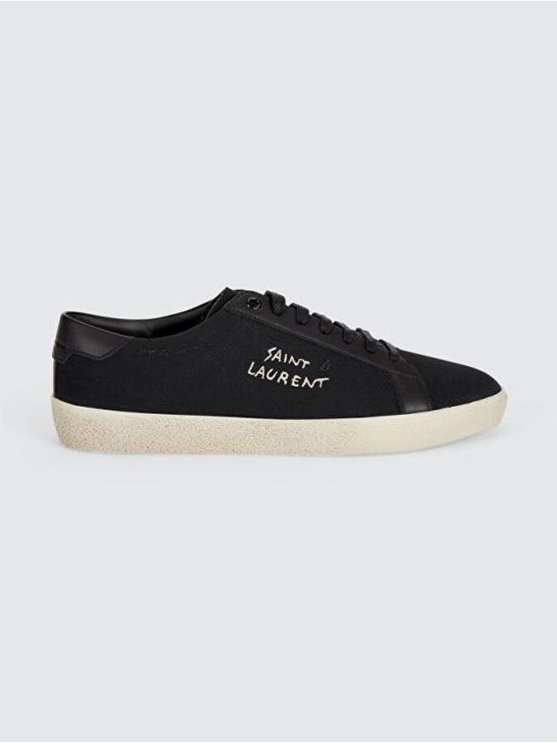 Luxury Saint Laurent Trending 2025 Court Classic SL06 Canvas Smooth Leather Low Top Sneakers Black