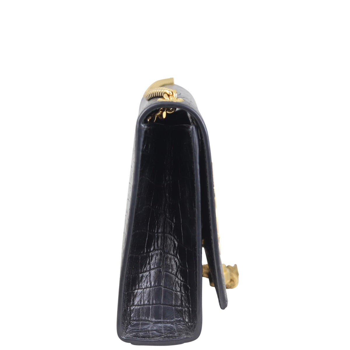 Saint Laurent Kate Tassel Chain Bag Medium Croc-Embossed