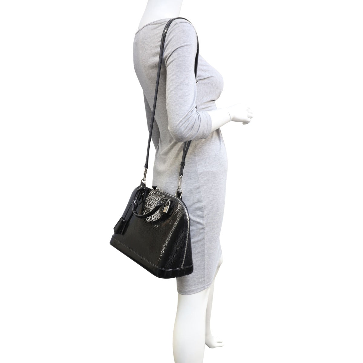 Louis Vuitton Alma PM Epi Electric with Strap | Black Patent