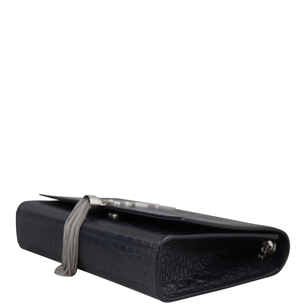 Saint Laurent Kate Tassel Chain Bag Medium Croc-Embossed