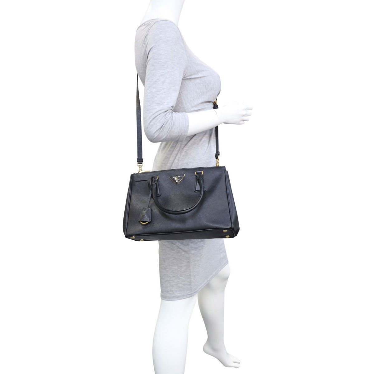 Prada Saffiano Galleria Double Zip Tote Small