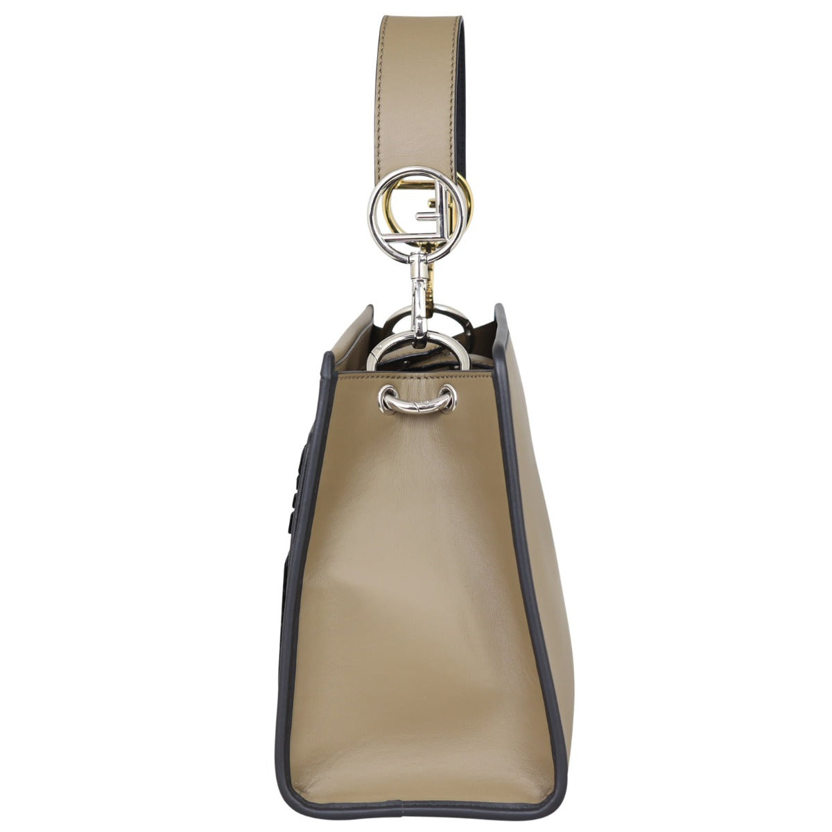 Fendi Runaway Flocked Leather Tote Small