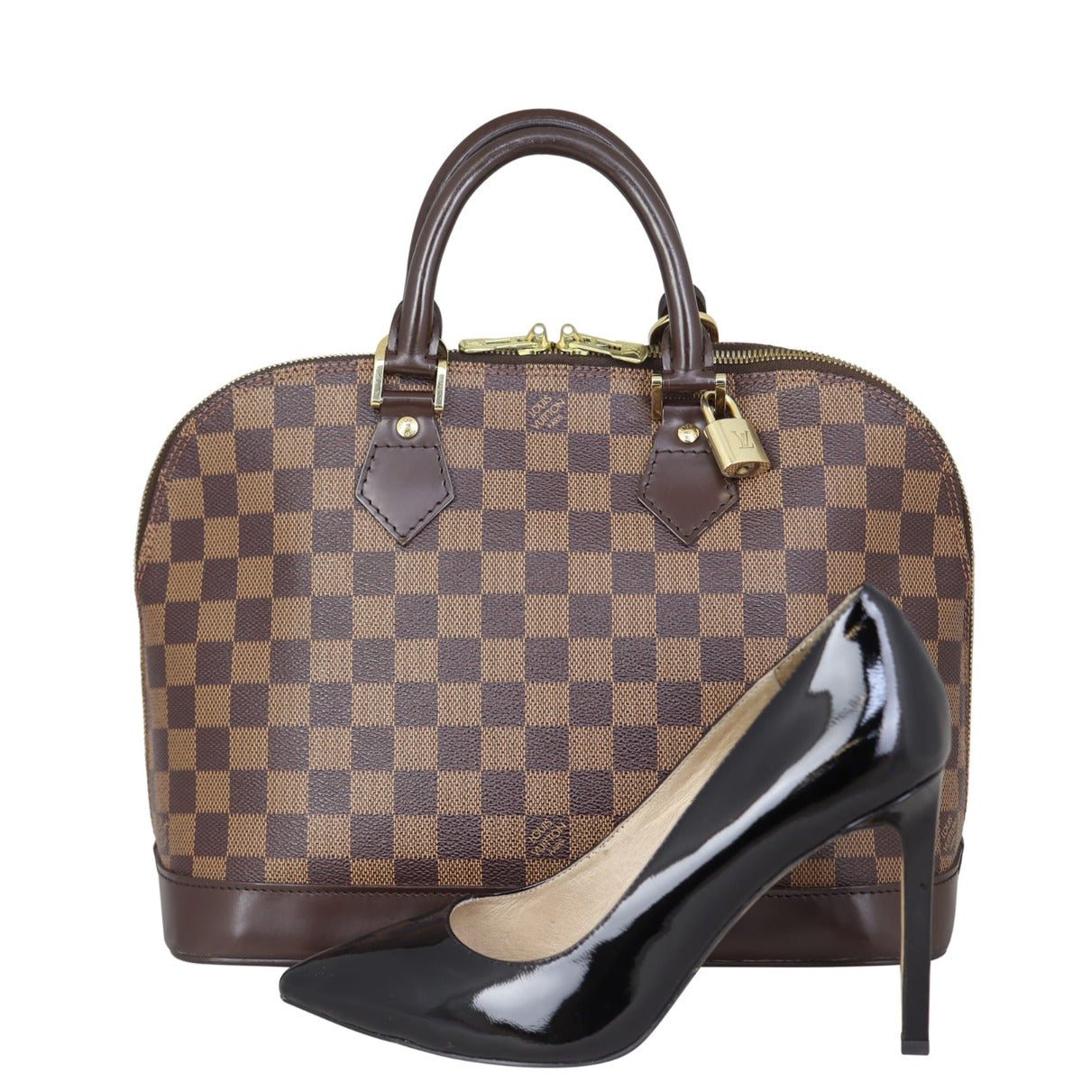 Louis Vuitton Alma PM Damier Ebene | Vintage Red Textile