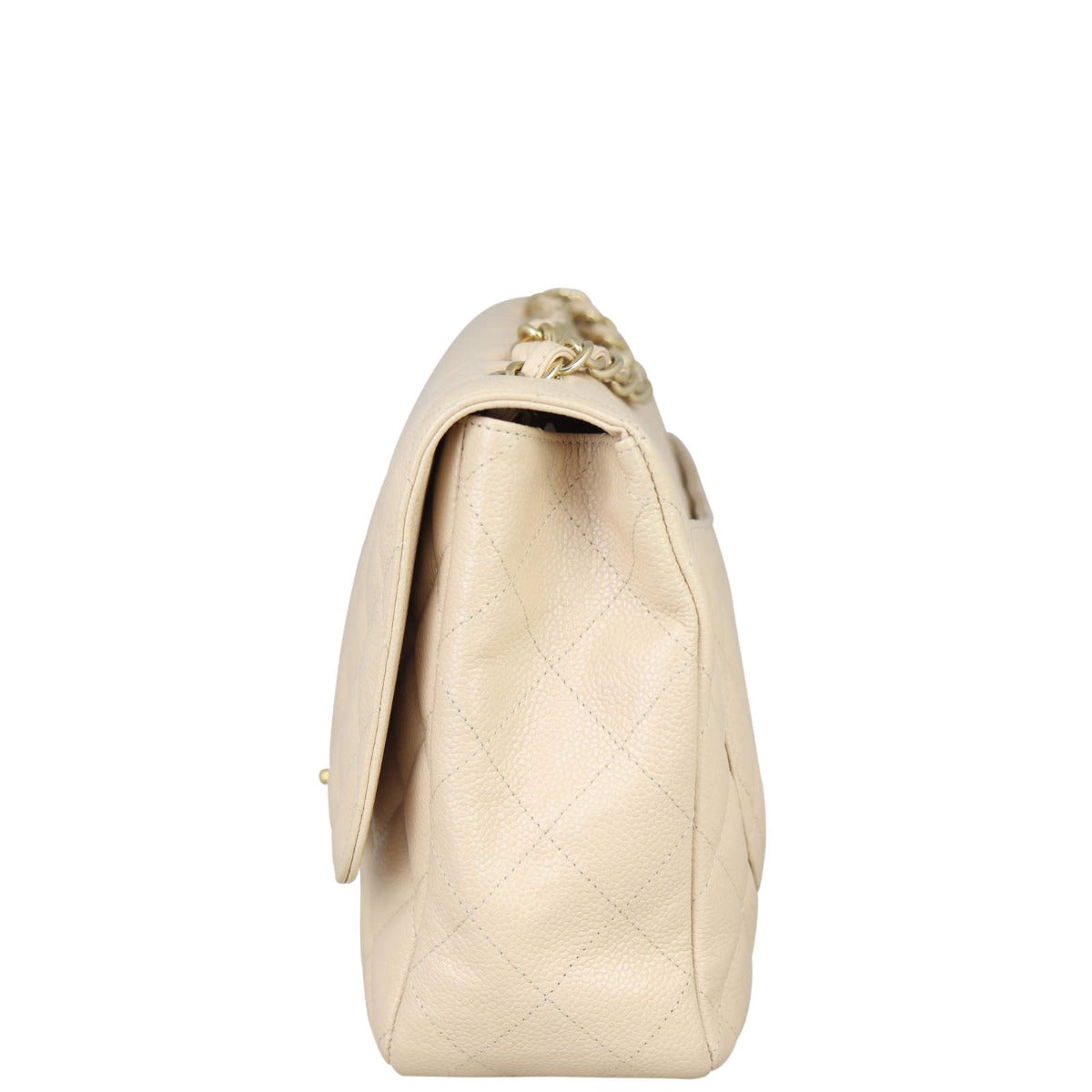 Chanel Classic Single Flap Jumbo | Beige Caviar