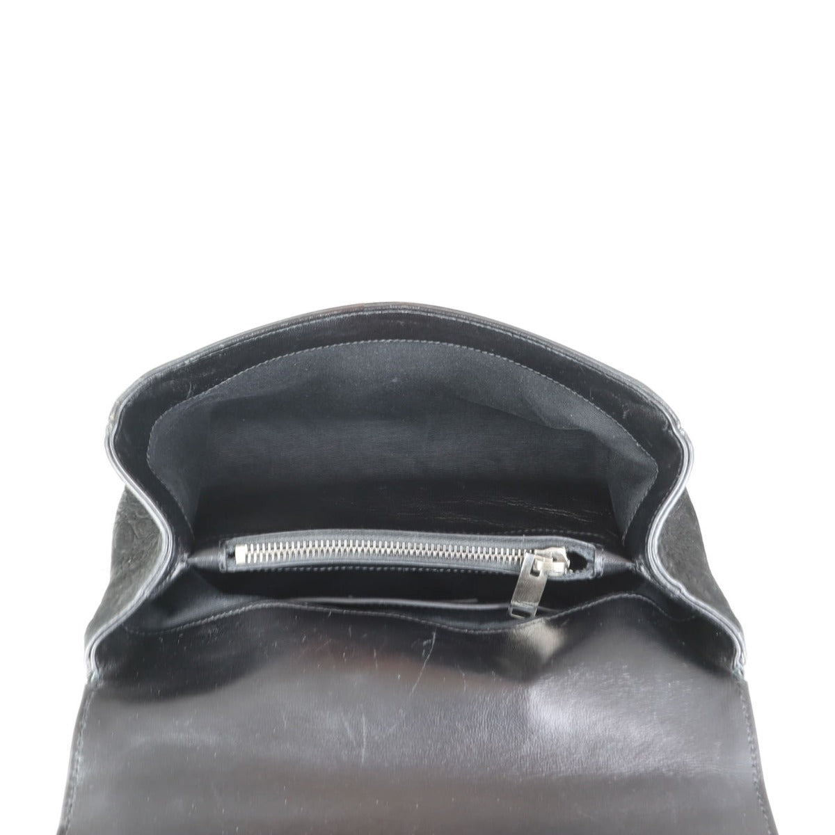 Saint Laurent College Medium Croc-Embossed Nubuck