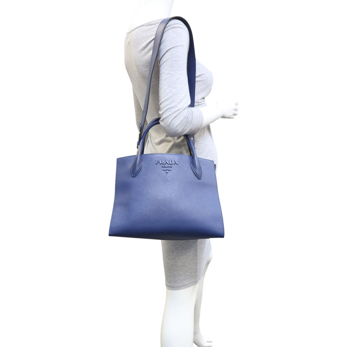 Prada Saffiano Cuir Monogram Medium Bag