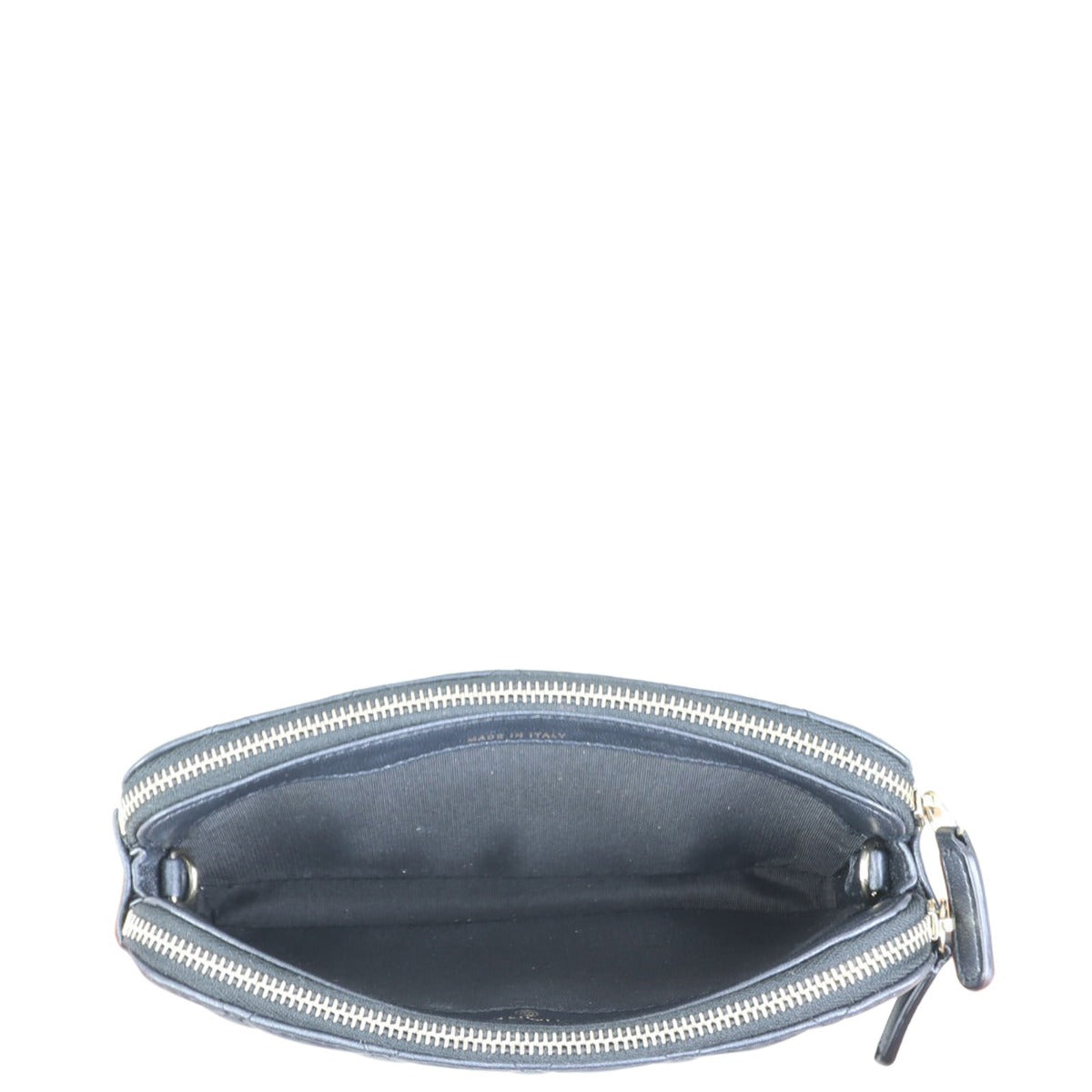 Chanel CC Double Zip Clutch with Pearl Chain