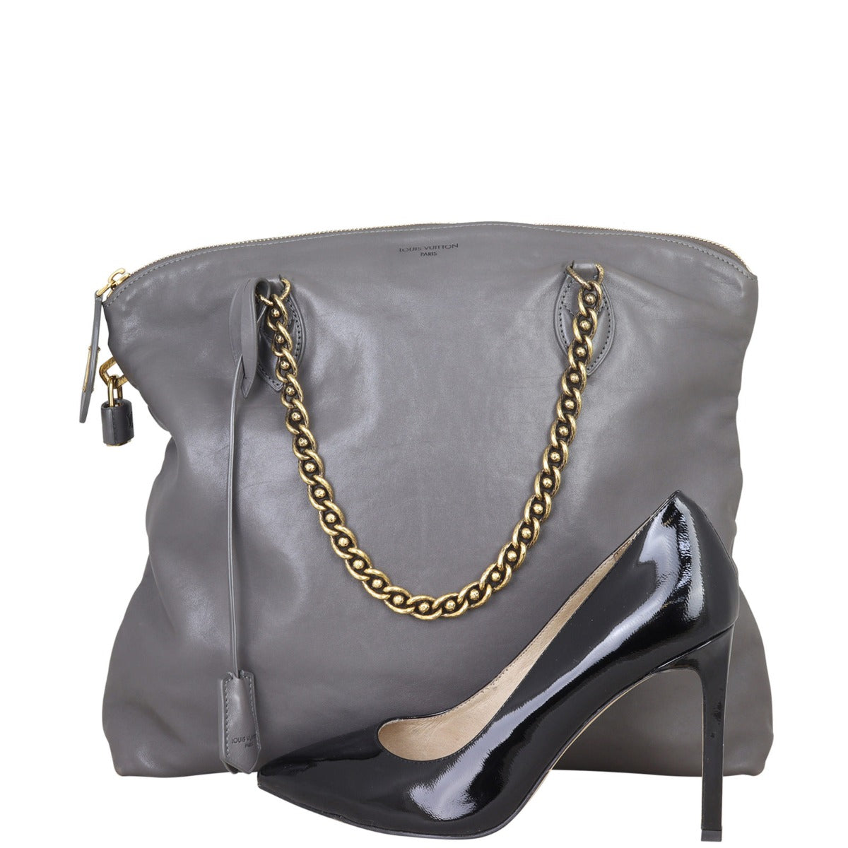 Louis Vuitton Cuir Boudoir Lockit Chain Shoulder Bag