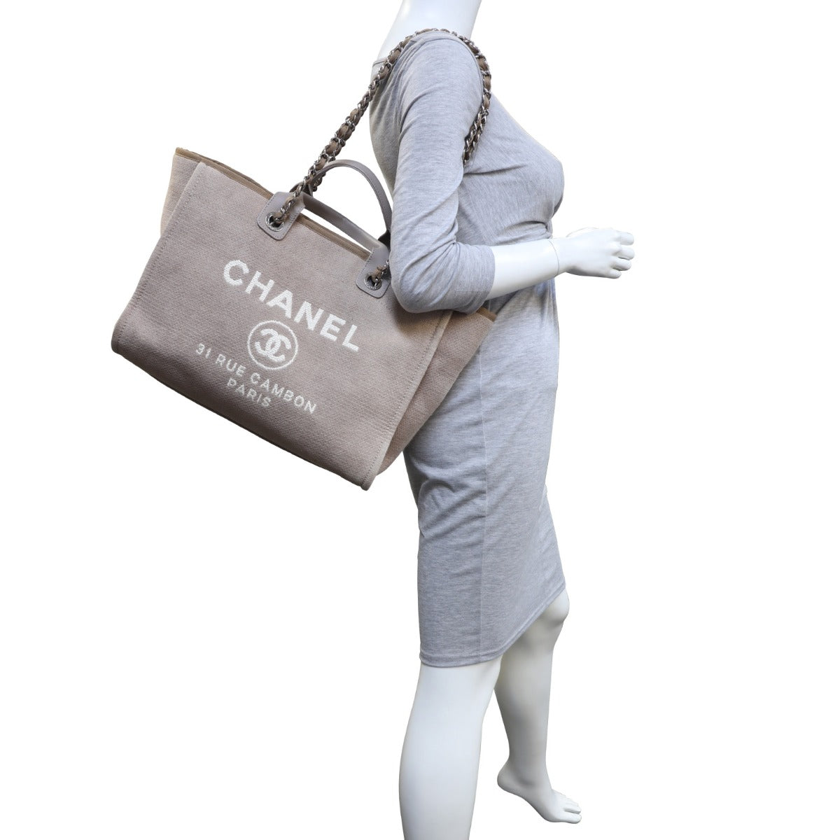 Chanel Deauville Large Tote | Silver Hardware