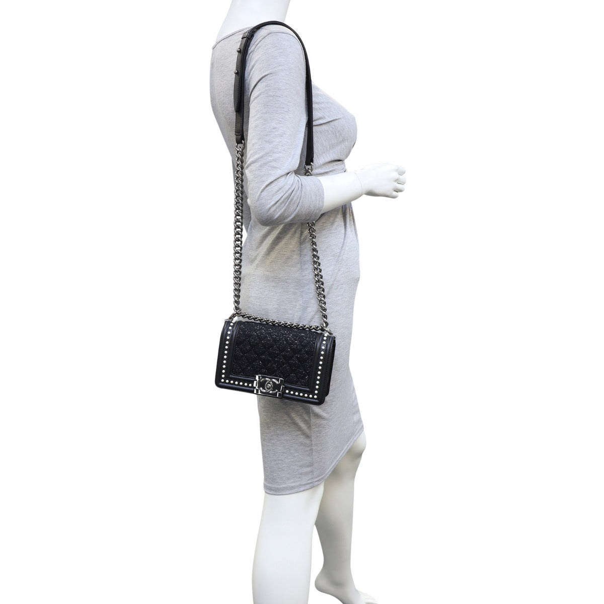 Chanel Boy Small Tweed Pearls