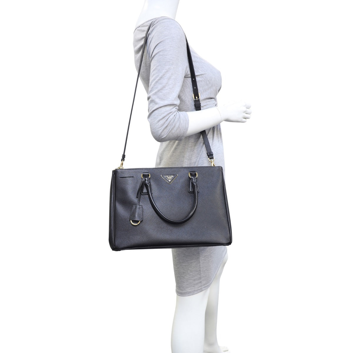 Prada Saffiano Lux Galleria Double Zip Tote Medium
