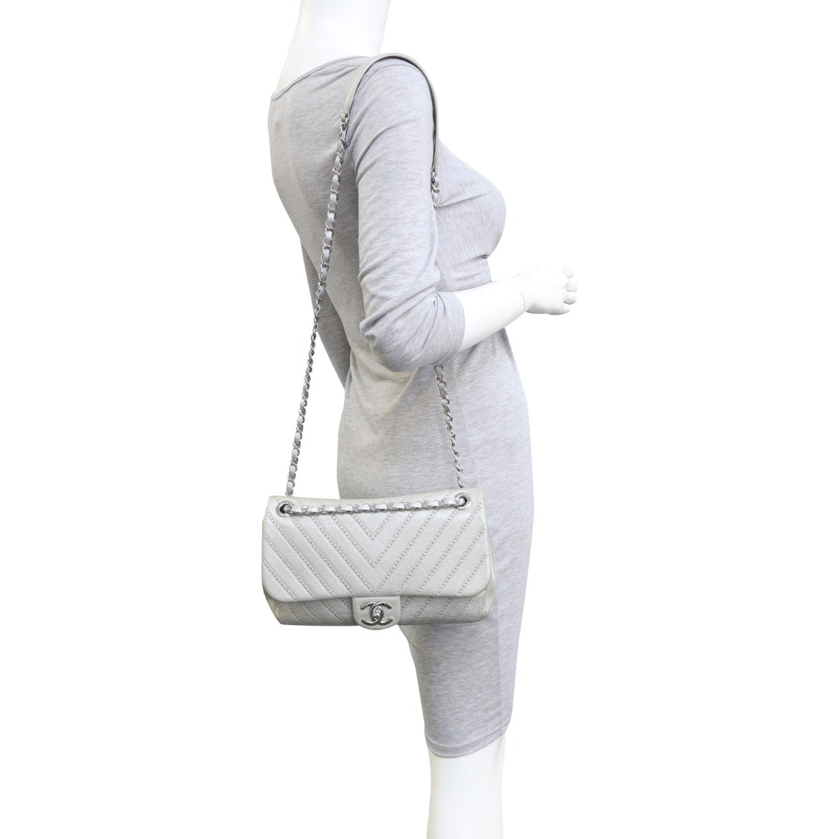 Chanel Stud Wars Chevron Flap Bag | Metallic Silver