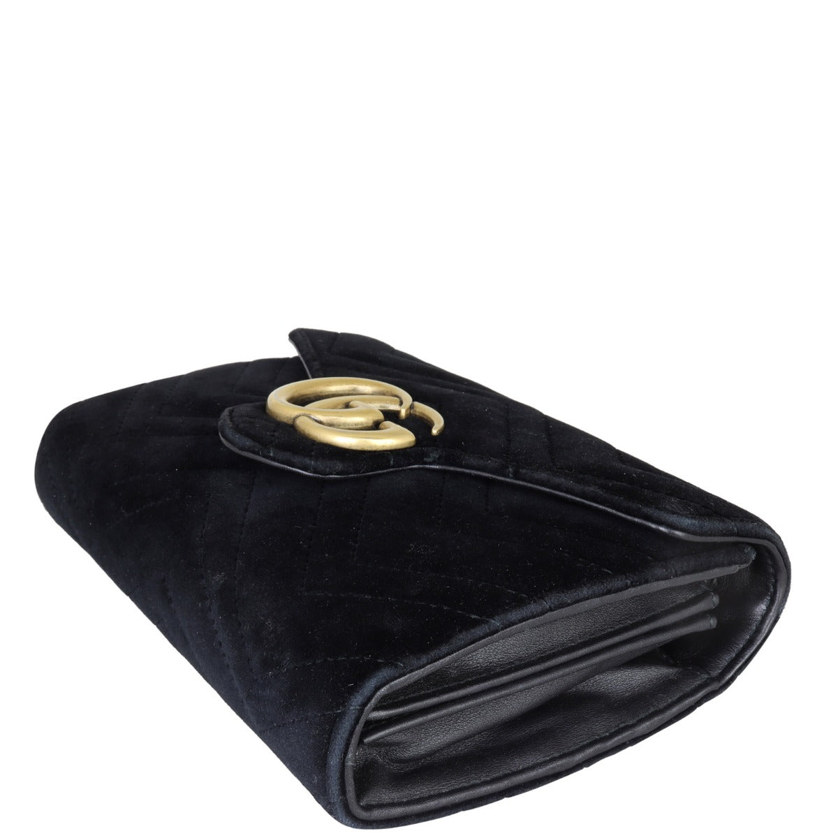 Gucci GG Marmont Matelasse Velvet Chain Wallet