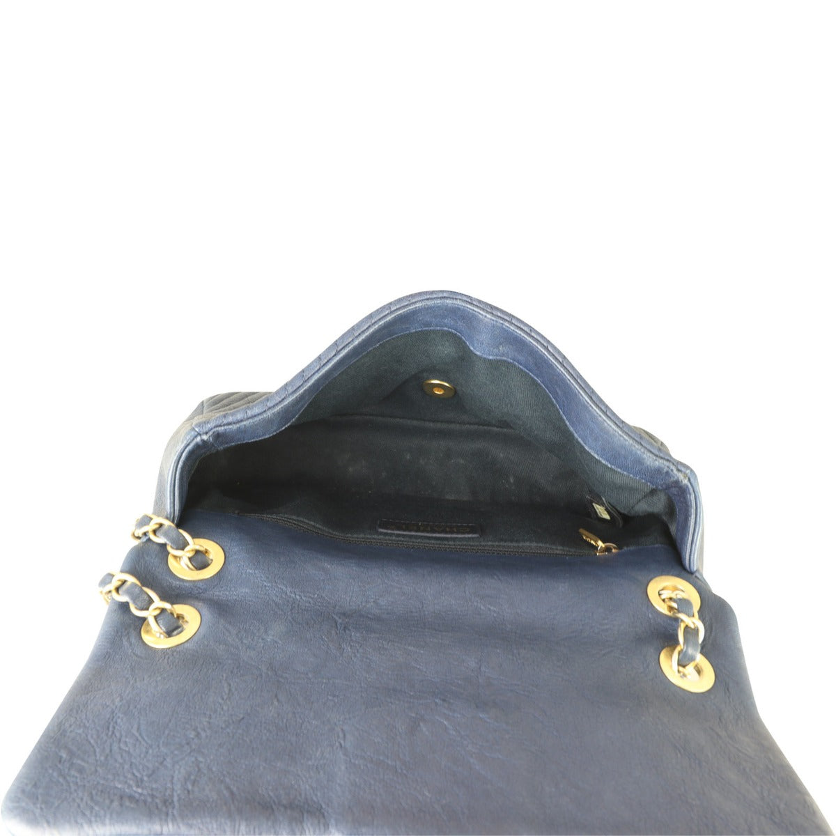 Chanel Surpique Chevron Single Flap Bag | Gold Hardware