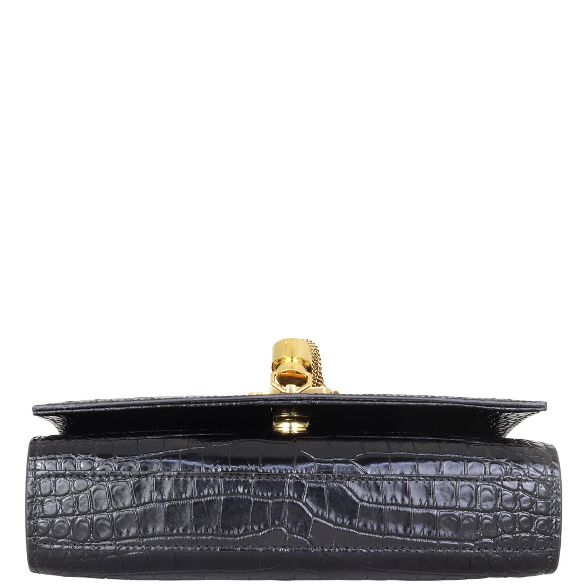 Saint Laurent Kate Tassel Chain Bag Small Croc Embossed