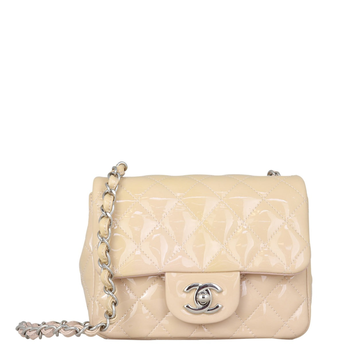 Chanel Classic Flap Mini Square Patent | Beige