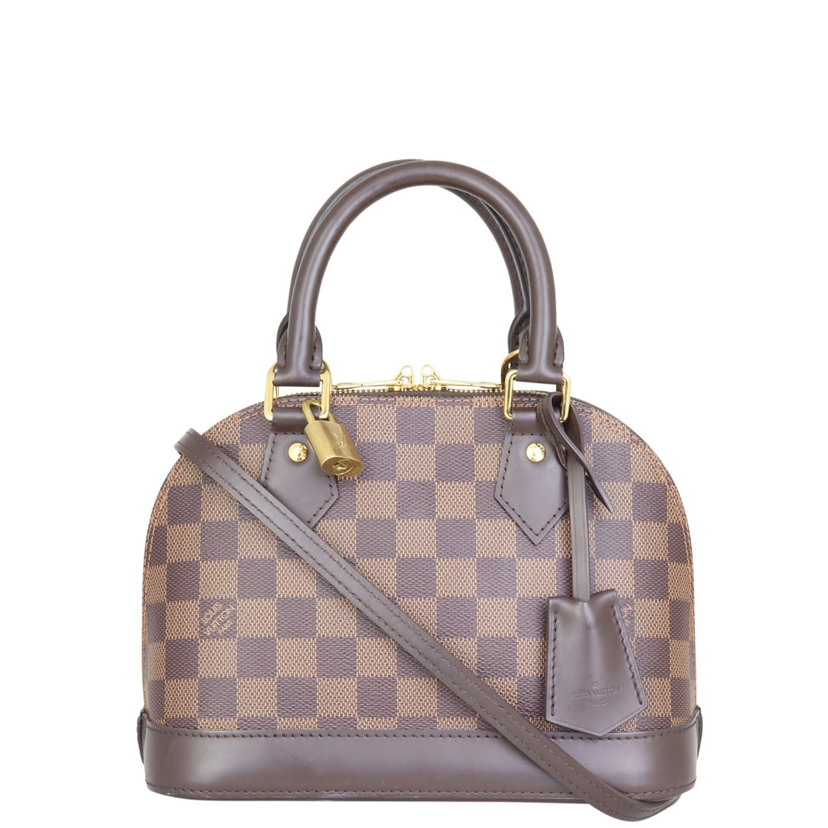 Louis Vuitton Alma BB Damier Ebene | Gold Padlock Key