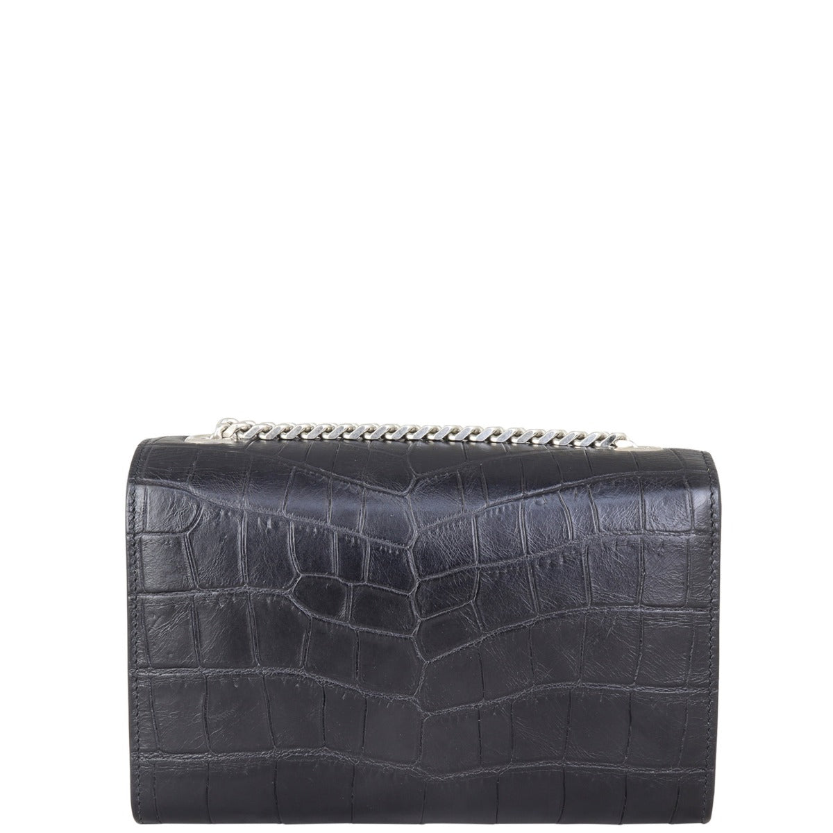 Saint Laurent Kate Tassel Chain Bag Small Croc-Embossed