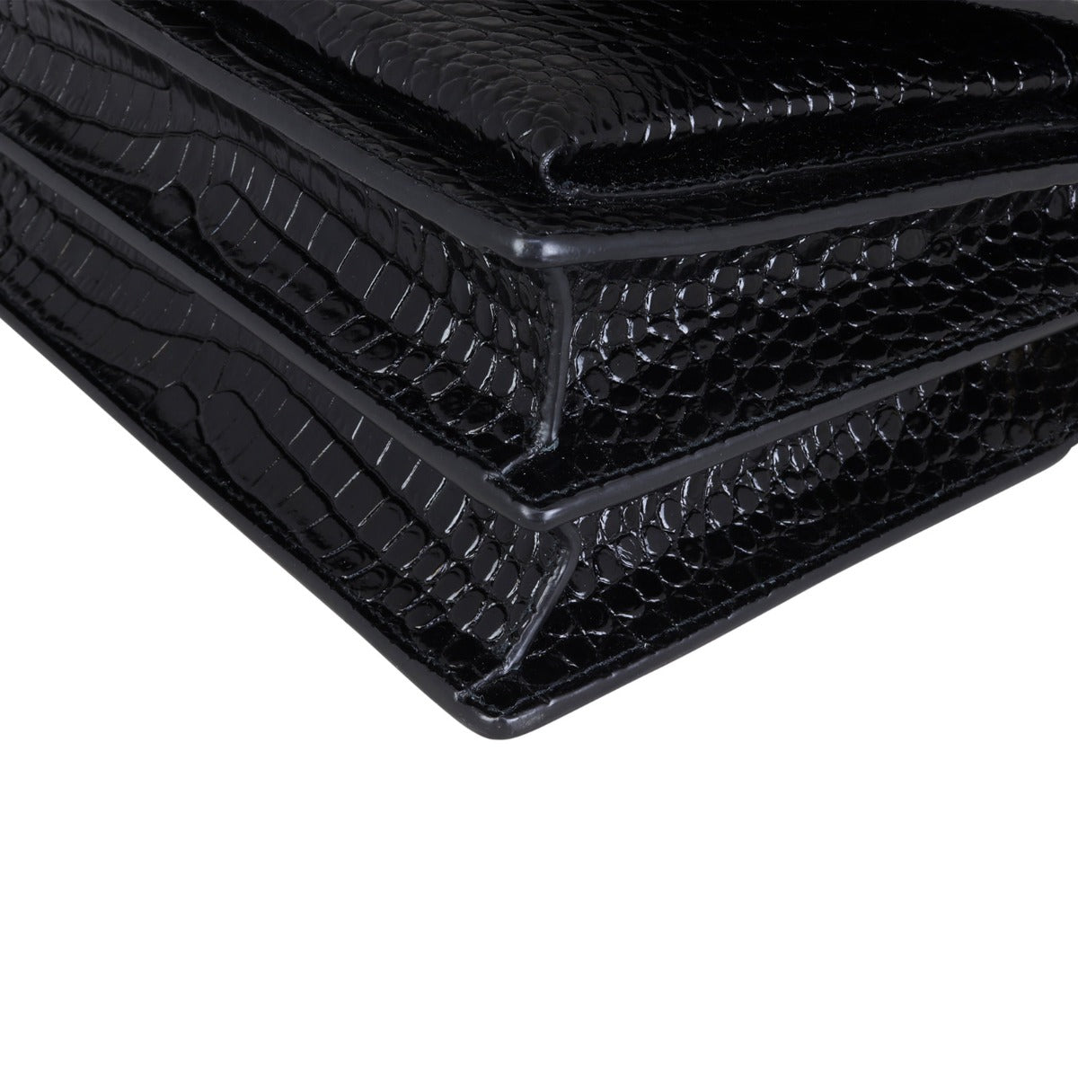 Saint Laurent Sunset Medium Croc-Embossed