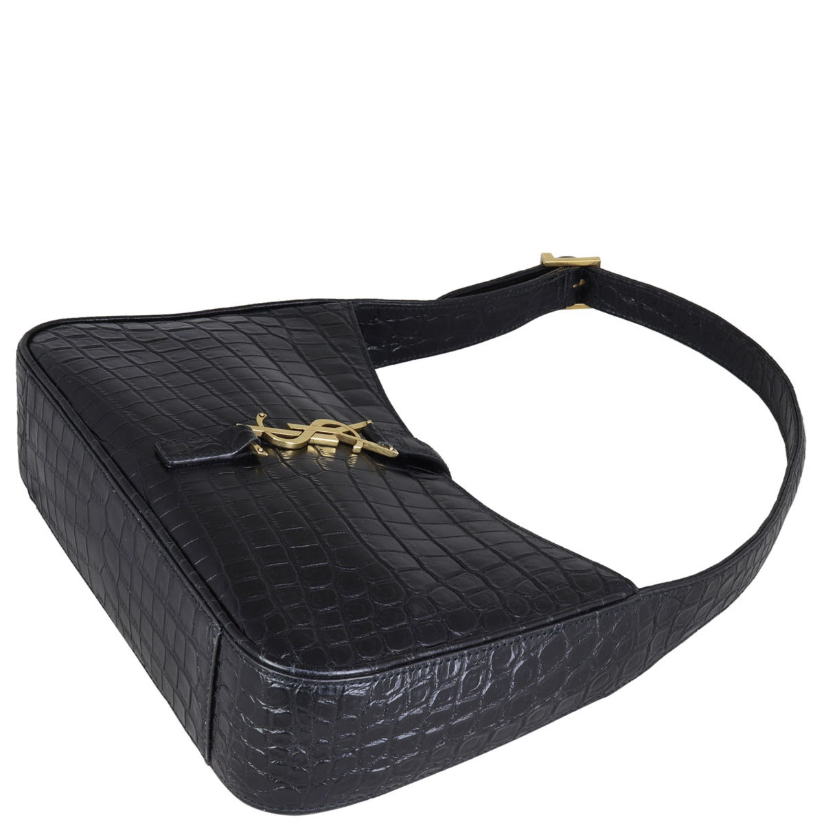 Saint Laurent Le 5 A 7 Hobo Croc-Embossed