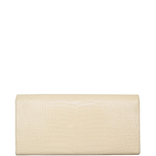 Saint Laurent Kate Tassel Clutch Croc-Embossed