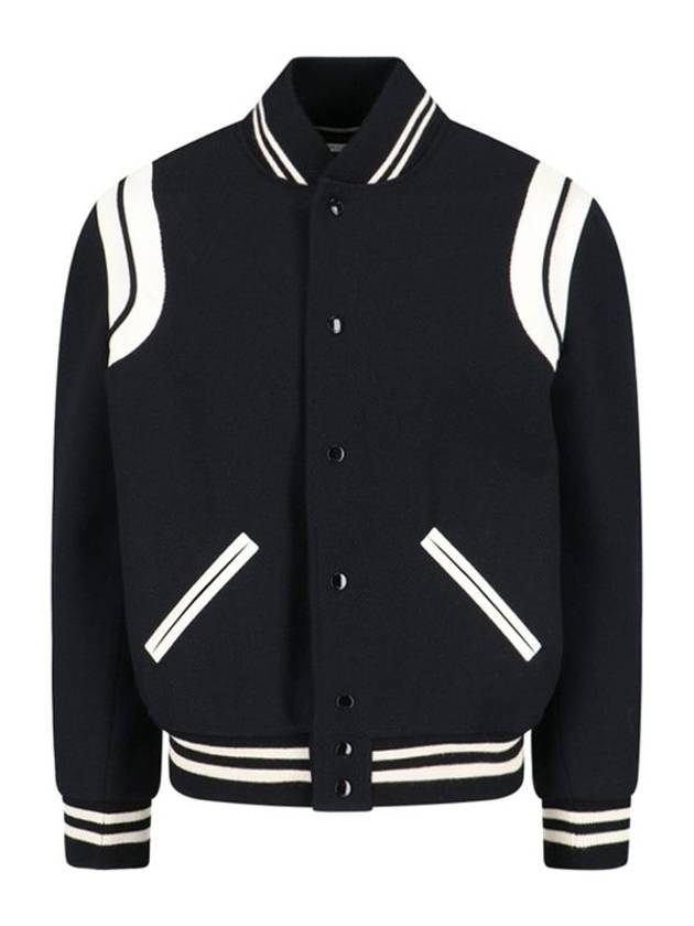 Luxury Saint Laurent Trending 2025 Teddy Bomber Jacket in Wool Black White