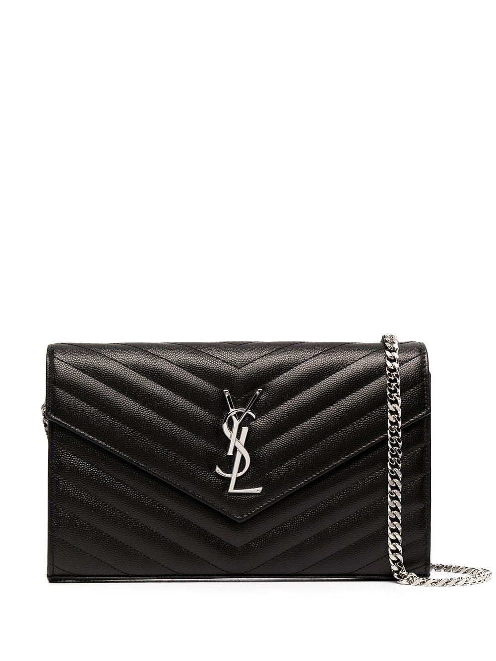 Luxury Saint Laurent Trending 2025 Women's Cassandre Chain Wallet in Nero | 377828BOW02