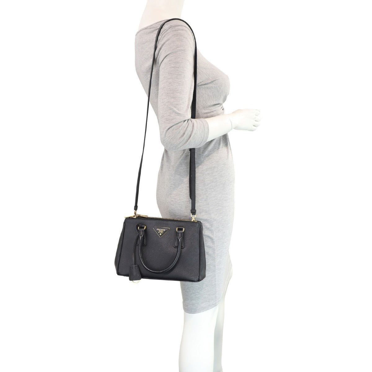 Prada Saffiano Lux Galleria Double Zip Tote Mini