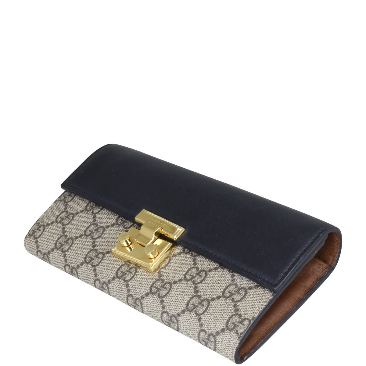 Gucci GG Supreme Continental Padlock Wallet on Chain