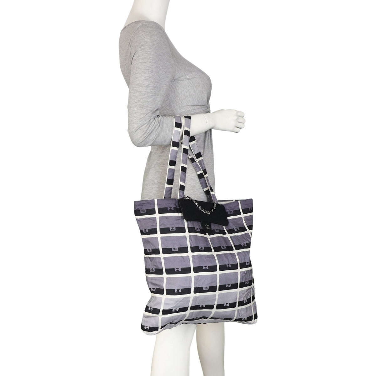 Chanel Fabric Tote with Chain Pouch