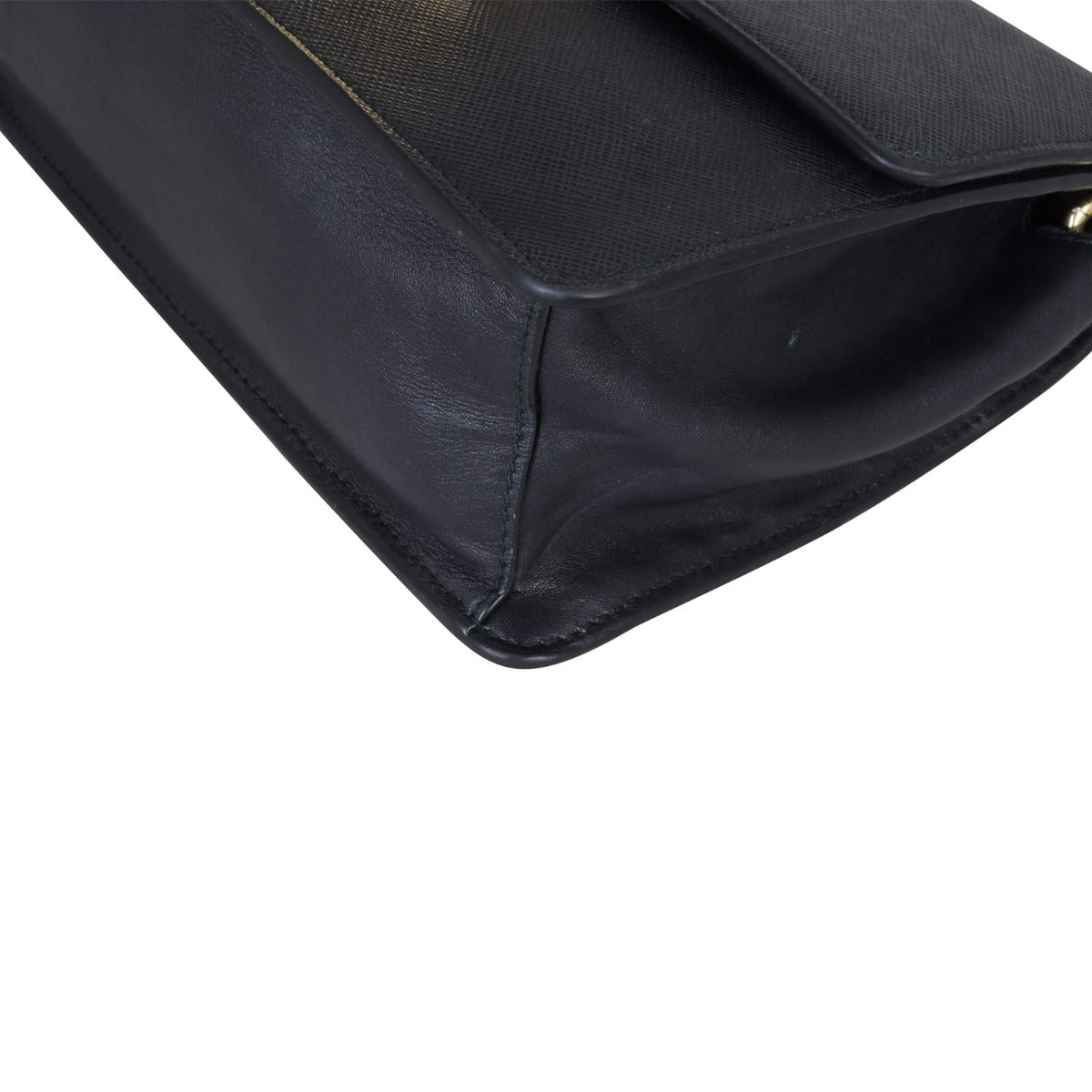 Prada Saffiano Turn Lock Chain Shoulder Bag