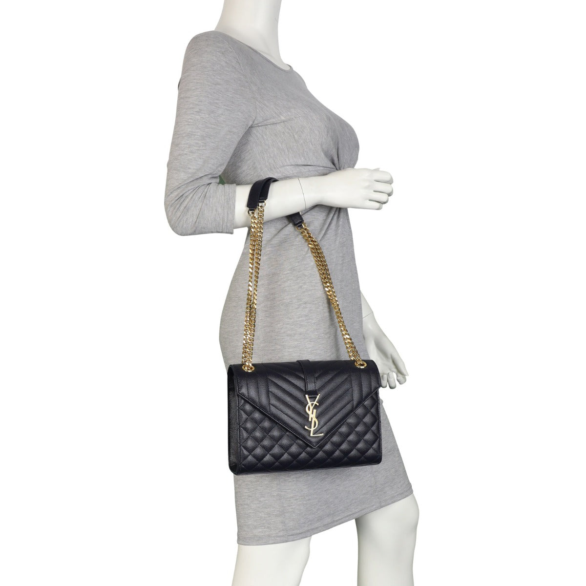 Saint Laurent Monogram Mix Matelasse Envelope Chain Bag Medium