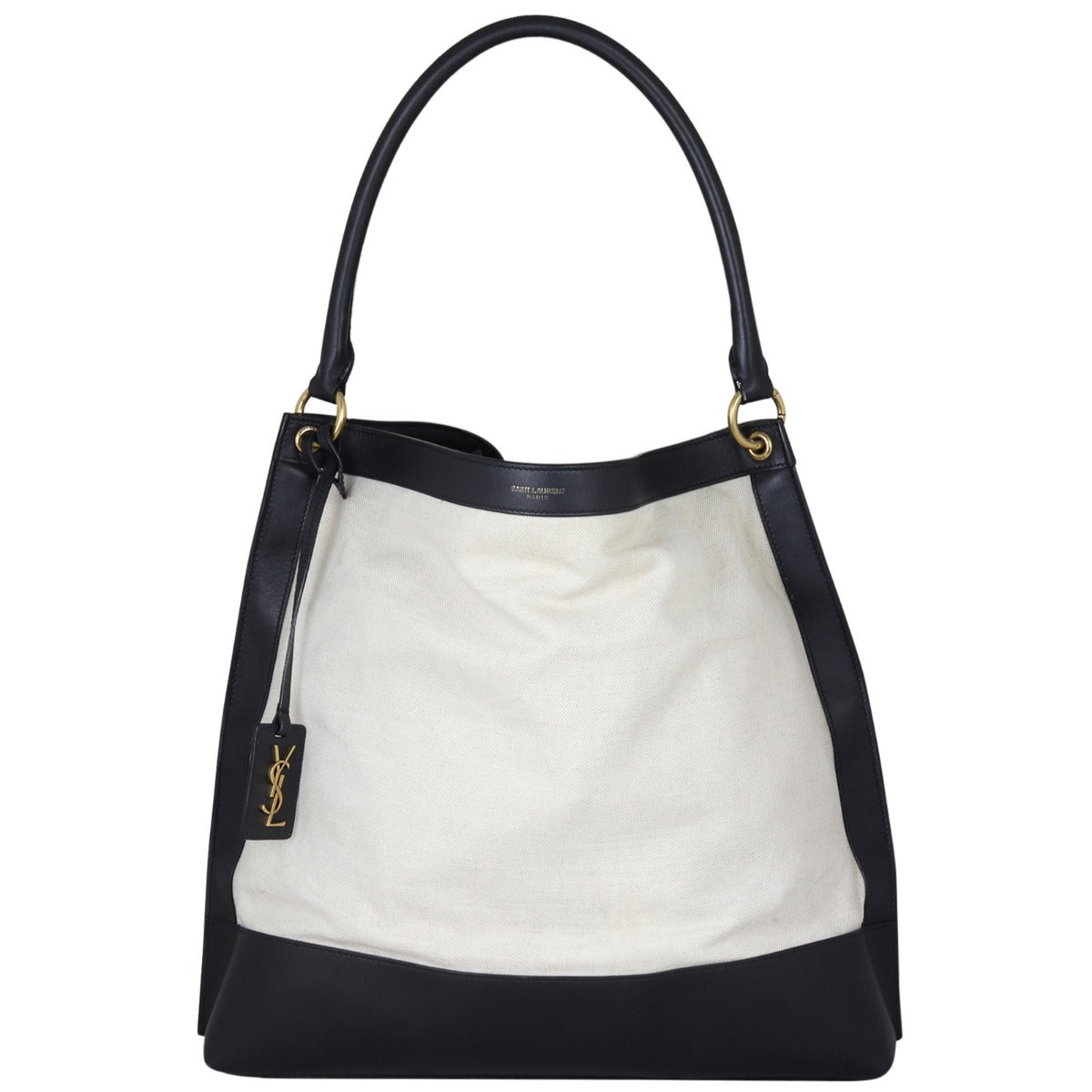 Saint Laurent Colour-Block Canvas and Leather Hobo Medium