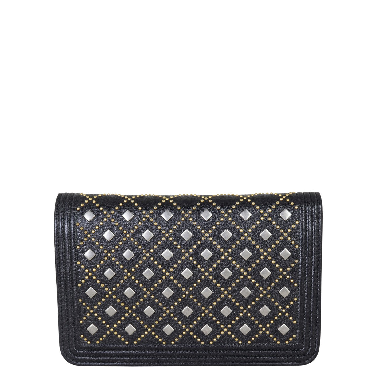 Chanel Boy Wallet on Chain | Black Grained Calfskin