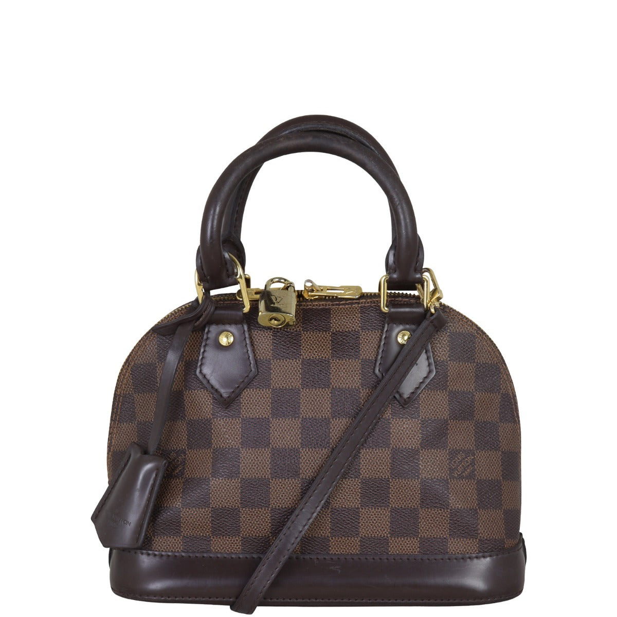 Louis Vuitton Alma BB Damier Ebene | Red Textile Lining