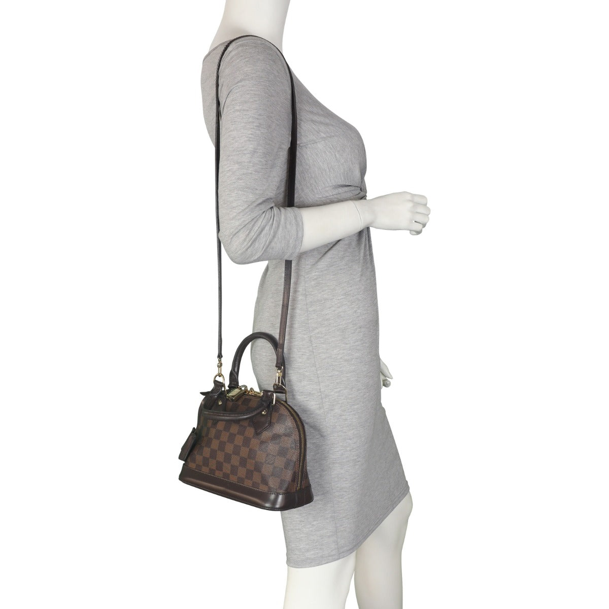 Louis Vuitton Alma BB Damier Ebene | Red Textile Lining
