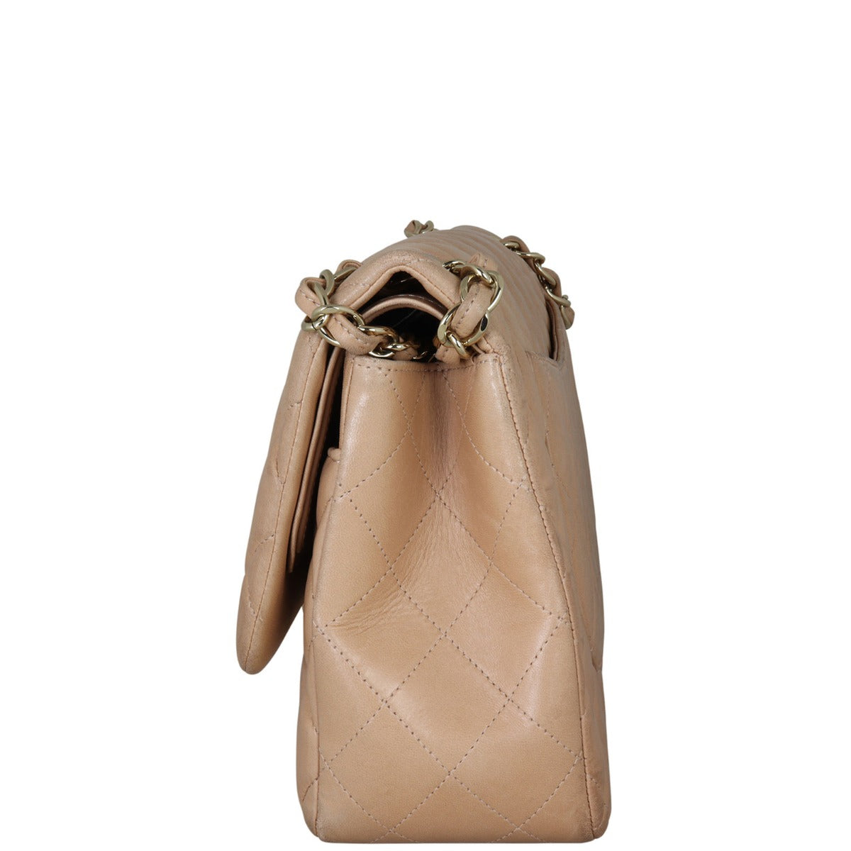 Chanel Classic Double Flap Jumbo | Beige Lambskin
