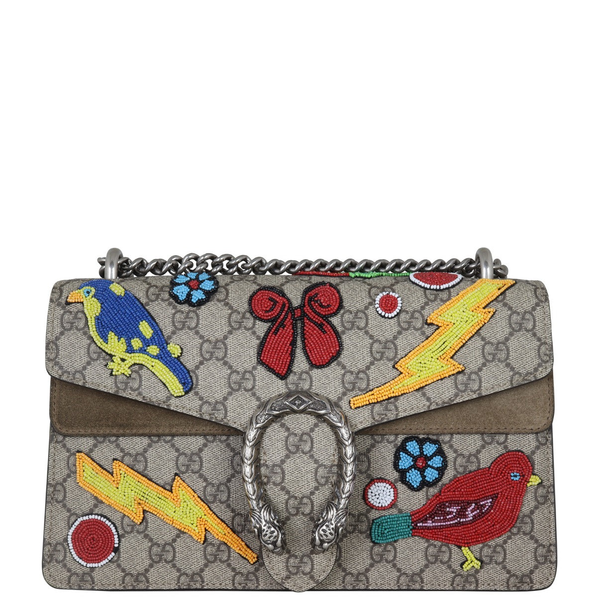 Gucci Dionysus GG Supreme Beaded Small Shoulder Bag