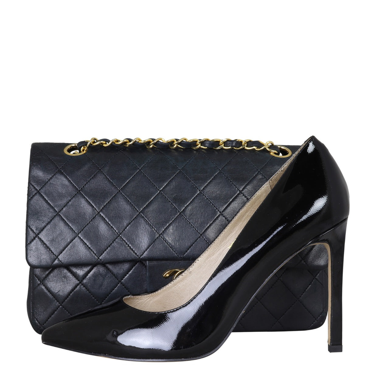 Chanel Classic Double Flap Medium | Black Vintage Lambskin Gold Hardware